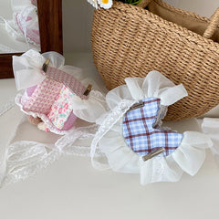 Girly Aesthetic Bear Bowknot Lace Alligator Clips Sweet Cute Princess Style in Stock Hairpins Accessories for Children Kid Daily