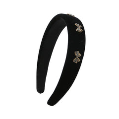 Classic Solid Color Glitter Bowknot Thick Head Band for Girls Fashion Chic Trendy Elegant Hair Band for Women  Hair Accessories
