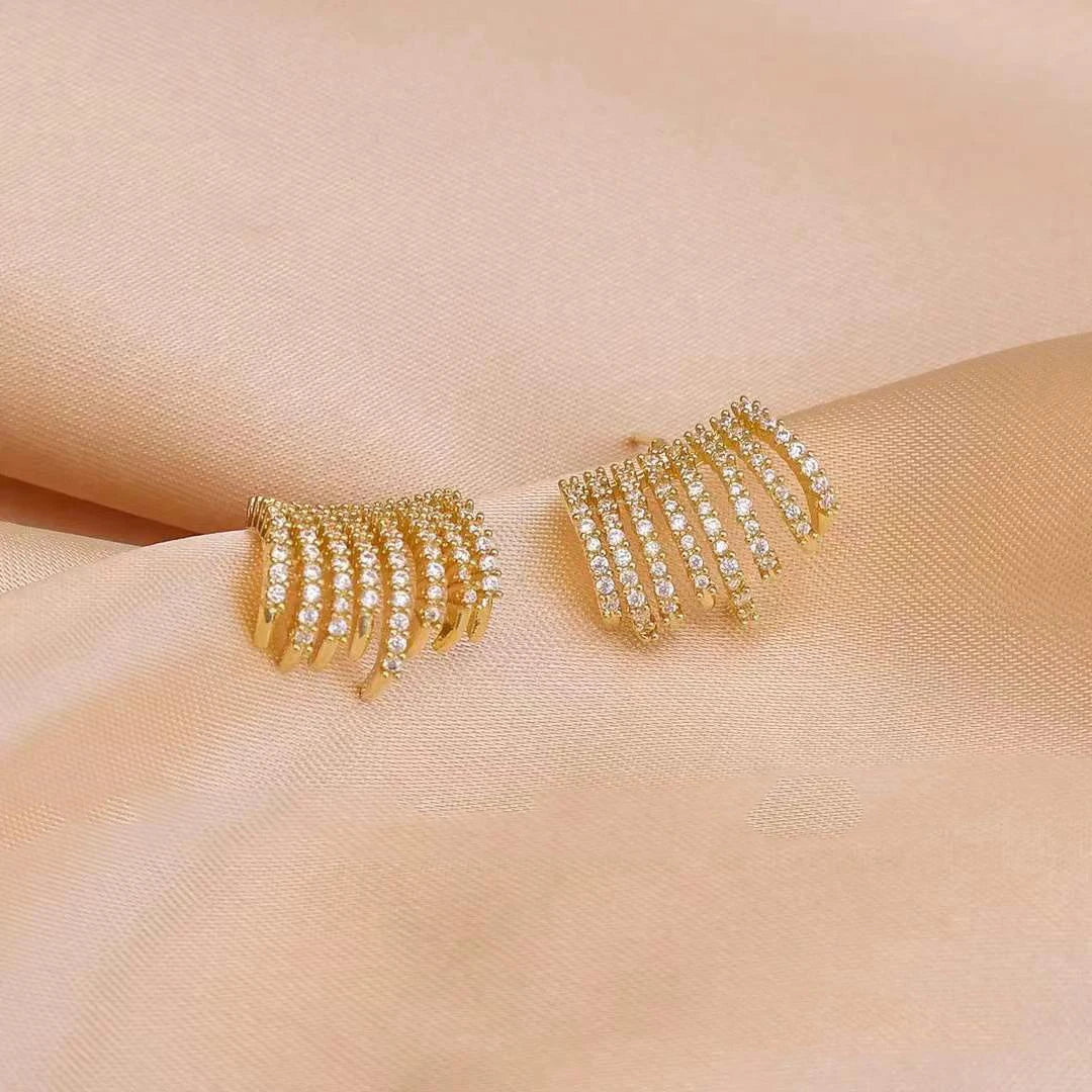 Women Wheat Spike-shaped Irregular Drop Earring Fashion Sparking Luxurious Glamorous Wholesale Jewelry Accessories for Causal