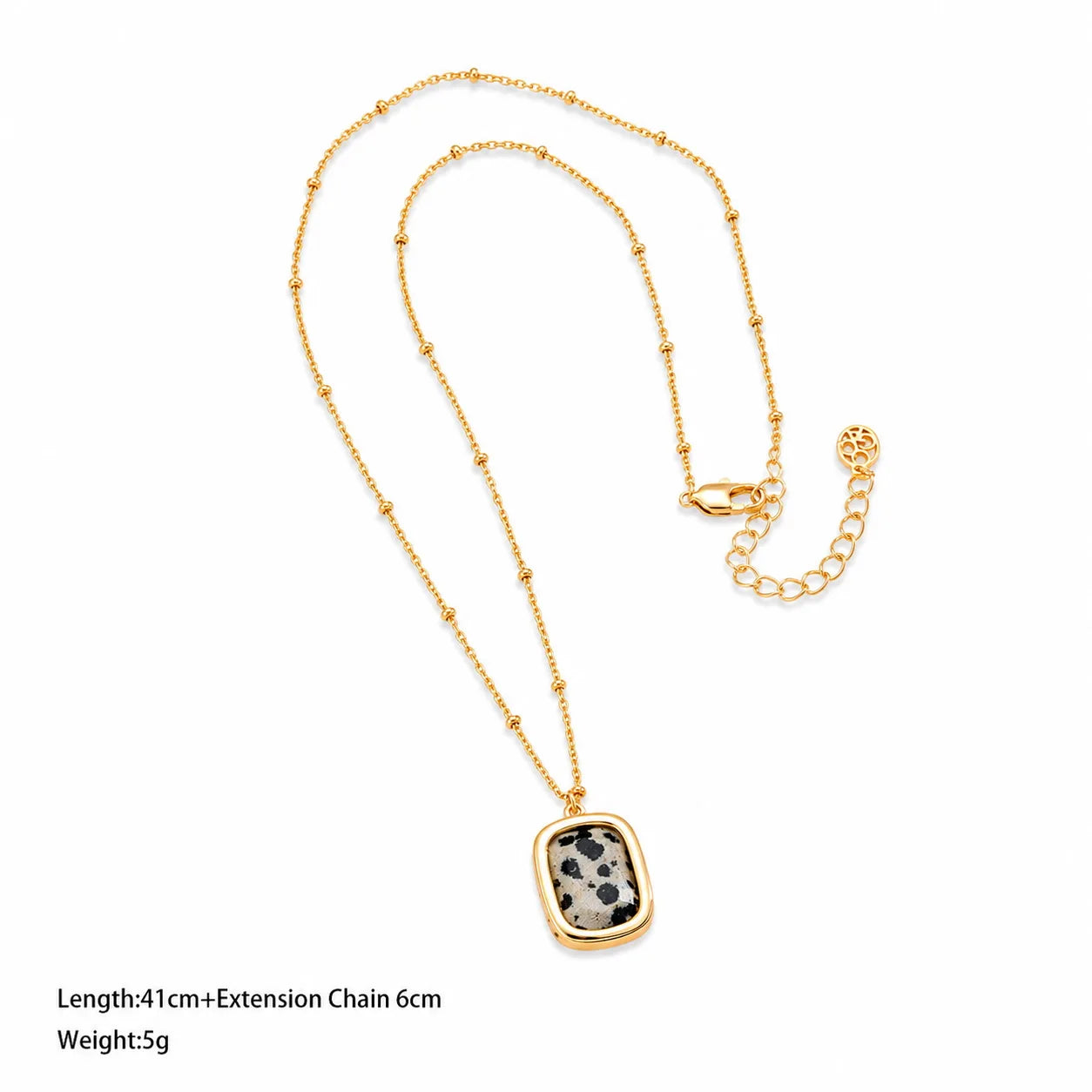 Female Dotted Stone 18k Gold-plated Necklace Picasso Separated Beads Drop Earring Charms Fashion in Stock Causal Jewelry Sets
