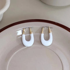 Fashion Simple Minimalistic Art Deco Hoop Earrings for Girls Sweet Elegant Glamorous Jewelry for Women Ladies Accessories Chic