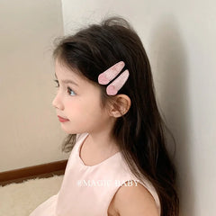 Fashion Sweet Heart Shaped Polka Dot Hair Clips for Baby Girls Elegant Lace Snap Clips for Kids Children Hair Accessories Chic