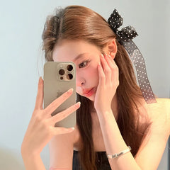 Classic Polka Dot Solid Color Bowknot Hair Clips for Girls Sweet Elegant Fashion Alligators for Women Ladies Hair Accessories