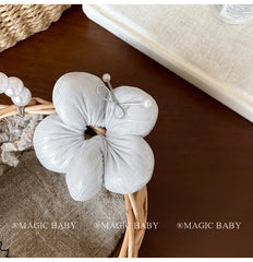 Solid Color Flower Bowknot Scunchies for Baby Girls Simple Minimalistic Elegant Hair Ties for Kids Children Hair Accessories