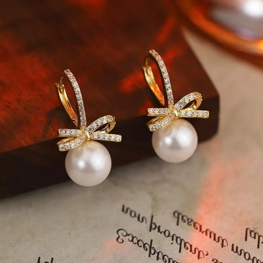Women Imitation Pearl Simple Earring Trendy Fashion Elegant Graceful Wholesale Lightweight Jewelry Accessories for Ladies Daily