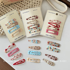 Sweet Cute Fashion Plaid Dot Hair Clips for Baby Girls Trendy Graceful Kawaii Snap Clips for Kids Hair Accessories in Stock