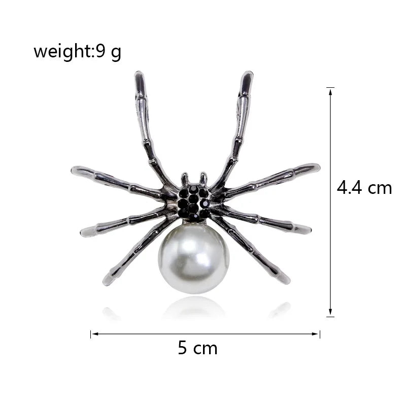 Fashion Imitation Pearl Spider Simple Minimalistic Brooches for Girls Elegant Pins Jewelry for Women Ladies Accessories Chic