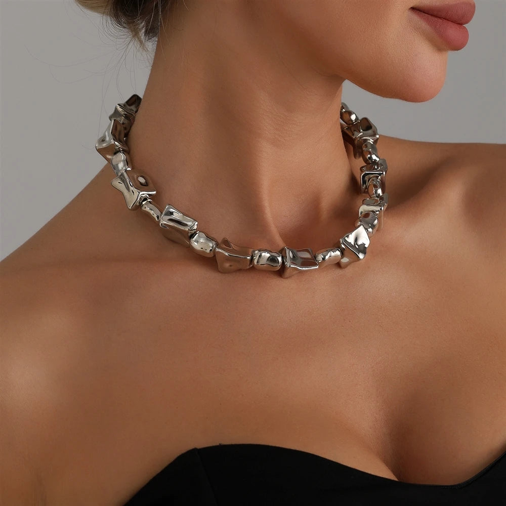 Fashion Simple Minimalistic Punk Necklaces for Girls Trendy Art Deco Jewelry for Women Ladies Accessories Chinese Supplier