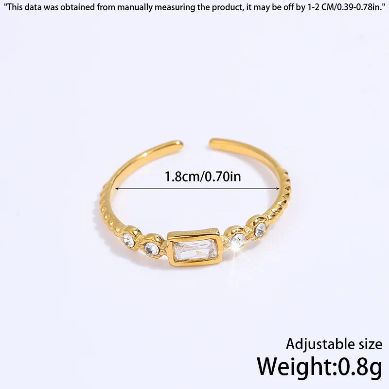 Fashionable Rings Women Simple Wheat Ear Style Gemstone Rings Versatile High-end Stainless Steel Jewelry Accessories Wholesale