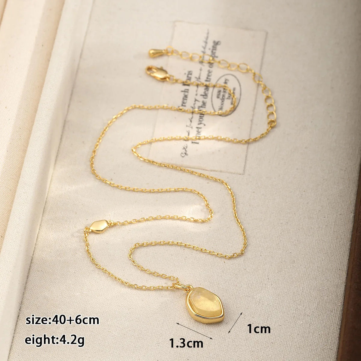 Fashion Natural Stone Pendent 18K Gold Plated Necklaces for Girls Elegant Simple Jewelry for Women Ladies Wholesale Bulk