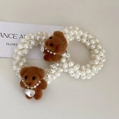 Women White High Elastic Hair Ties Fashion Elegant Simple Cartoon Customized Bulk Order in Stock Daily Scrunchies Accessories