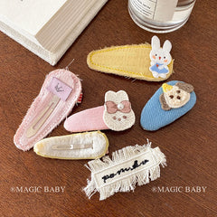 Sweet Cute Animals Cartoon Bowknot Letter Hair Clips for Baby Girls Fashion Peppy Snap Clips for Kids Children Hair Accessories