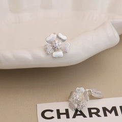 Ladies Hot Sale Flower Shape Mini Clip-on Earring Fashion Elegant Charms Luxurious Bulk Order Jewelry Accessories for Causal
