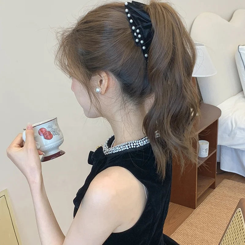 Fashion Simple Imitation Pearl Vintage Hair Claw Clips for Girls Elegant French Style Claws for Women Ladies Hair Accessories