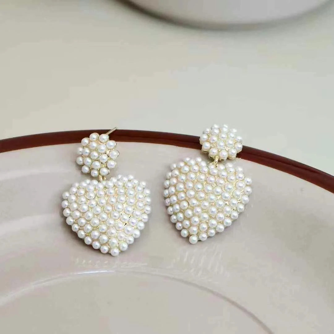 Fashion Glitter Luxury Sweet Elegant Drop Earrings for Girls Heart Shaped Jewelry for Women Ladies Accessories Chinese Supplier