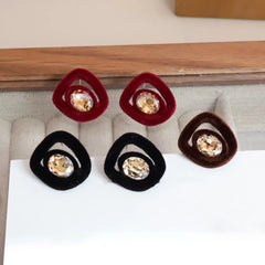 Fashion Glitter Rhinestone Trendy Stylish Stud Earrings for Girls Elegant Dainty Art Deco Jewelry for Women Ladies Accessories
