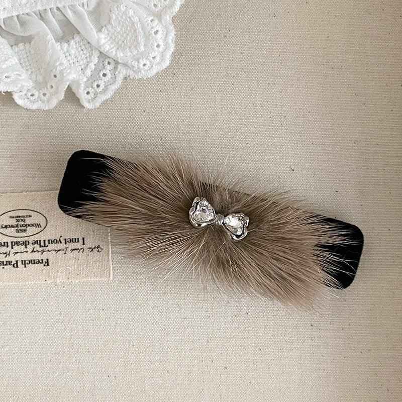 Fashion Simple Elegant Hair Clips for Girls French Style Graceful Glitter Bowknot Barrettes for Women Ladies Hair Accessories