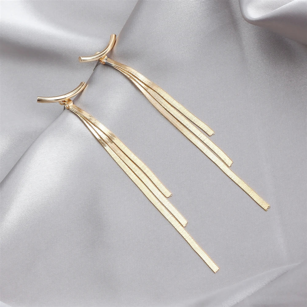 Sweet Fashion Vintage Retro Link Drop Earrings for Girls Elegant Charms Fine Jewelry for Women Ladies Accessories Wholesale