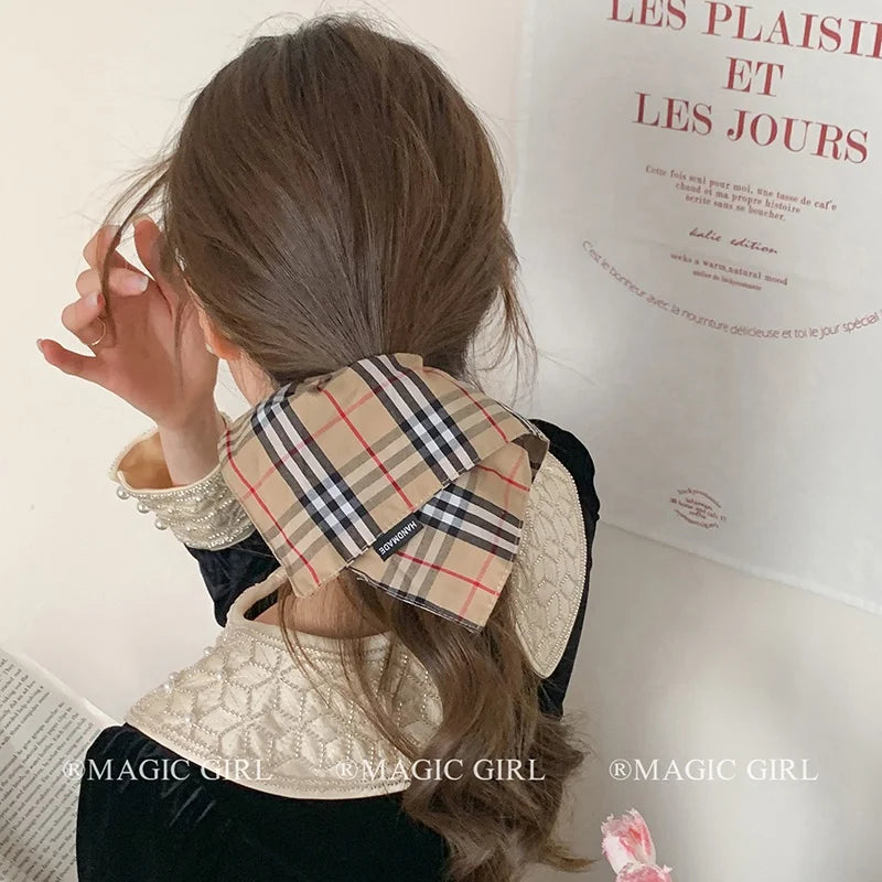 Fashion Trendy Sweet Classic Plaid Scrunchies for Girls Elegant Stylish Luxury Hair Ties for Women Ladies Hair Accessories