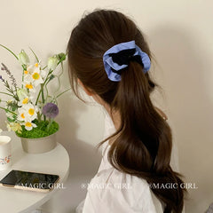 Stripe Simple Minimalistic Classic Sweet Scrunchies for Girls Imitation Pearl Glitter Hair Ties for Women Lady Hair Accessories