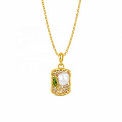 Women Flower Hand-Painted Drip Glaze Freshwater Pearl 18k Gold-plated Necklace Earring Low MOQ in Stock Jewelry for Causal