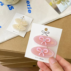 Solid Color Sweet Cute Bowknot Acetate Hair Clips for Girls Fashion Trendy Chic Haarspange for Women Ladies Hair Accessories
