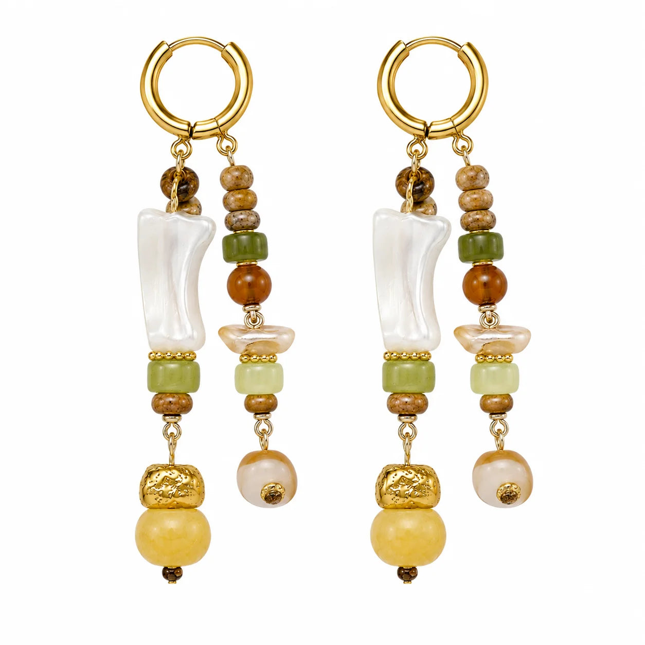 Fashion Natural Stone Shell Boho Drop Earrings for Girls Trendy Sweet Jewelry for Women Ladies Wholesale China Manufacturer
