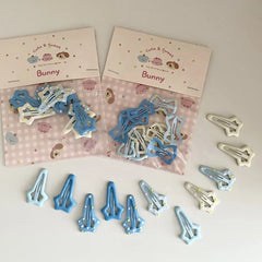 Blue Cute Sweet Star Hair Clips for Girls Chic Simple Elegant Kawaii Snap Hair Accessories for Children for Parties
