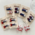 Blue Red / Blue Heart Snap Clips