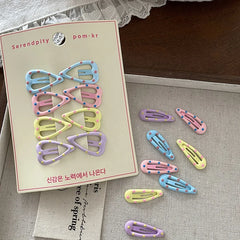 Fashion Simple Solid Color Polka Dot Hair Clips for Baby Girls Cute Sweet Snap Clips for Kids Children Hair Accessories in Stock