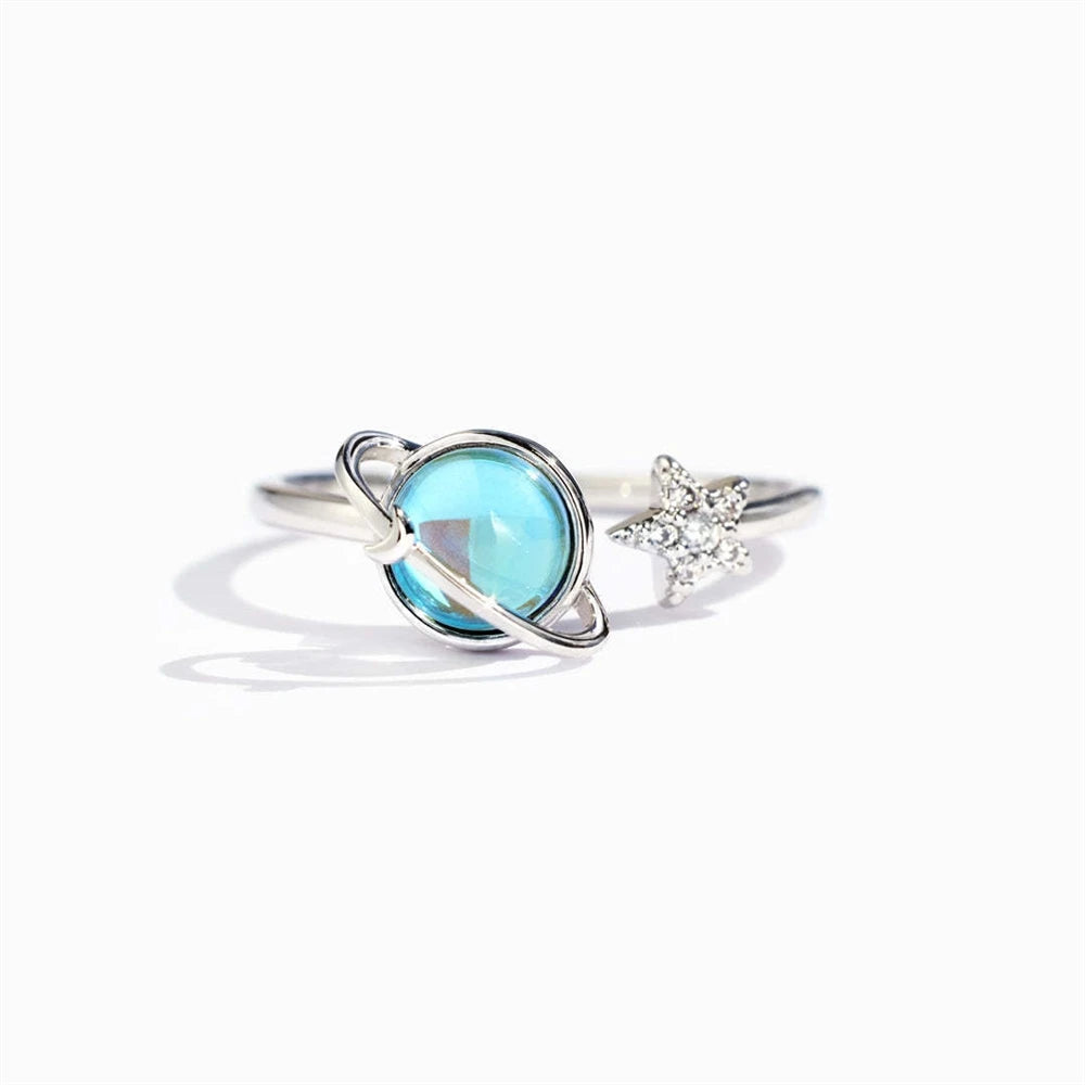 Hot Selling Rotating Planet Star Rings Woman's Fashion Anxiety Relief and Anti-stress Relief Ring Jewelry Accessories Wholesale