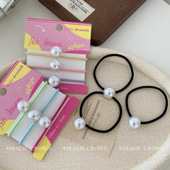Women Solid Multiple Color Imitation Pearl Ponytail Holder Scrunchies Simple Classic in Stock Hair Ties Accessories for Female