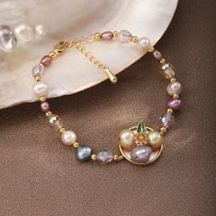 Fashion Freshwater Pearl Glass Crystal Flower Bracelets for Girls Trendy Jewelry for Women Ladies Wholesale China Factory