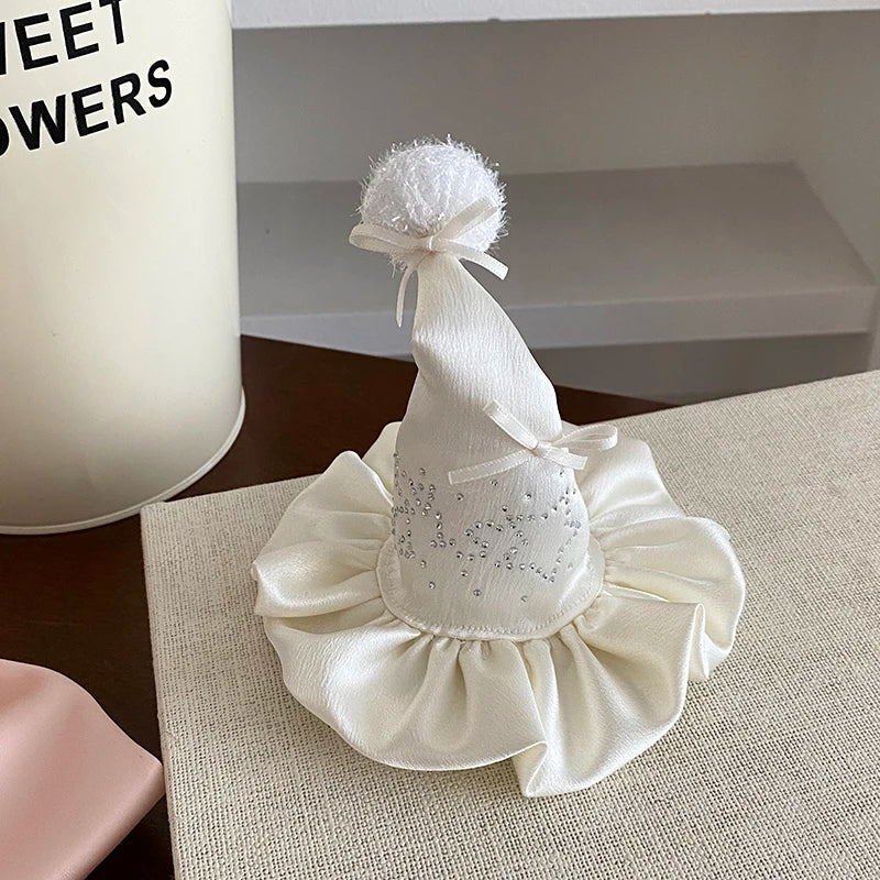 Female Aesthetic Girl Medium Hair Clips Fashion Stunning Bowknot High Quality Birthday Hat Hairpins Accessories for Women Use