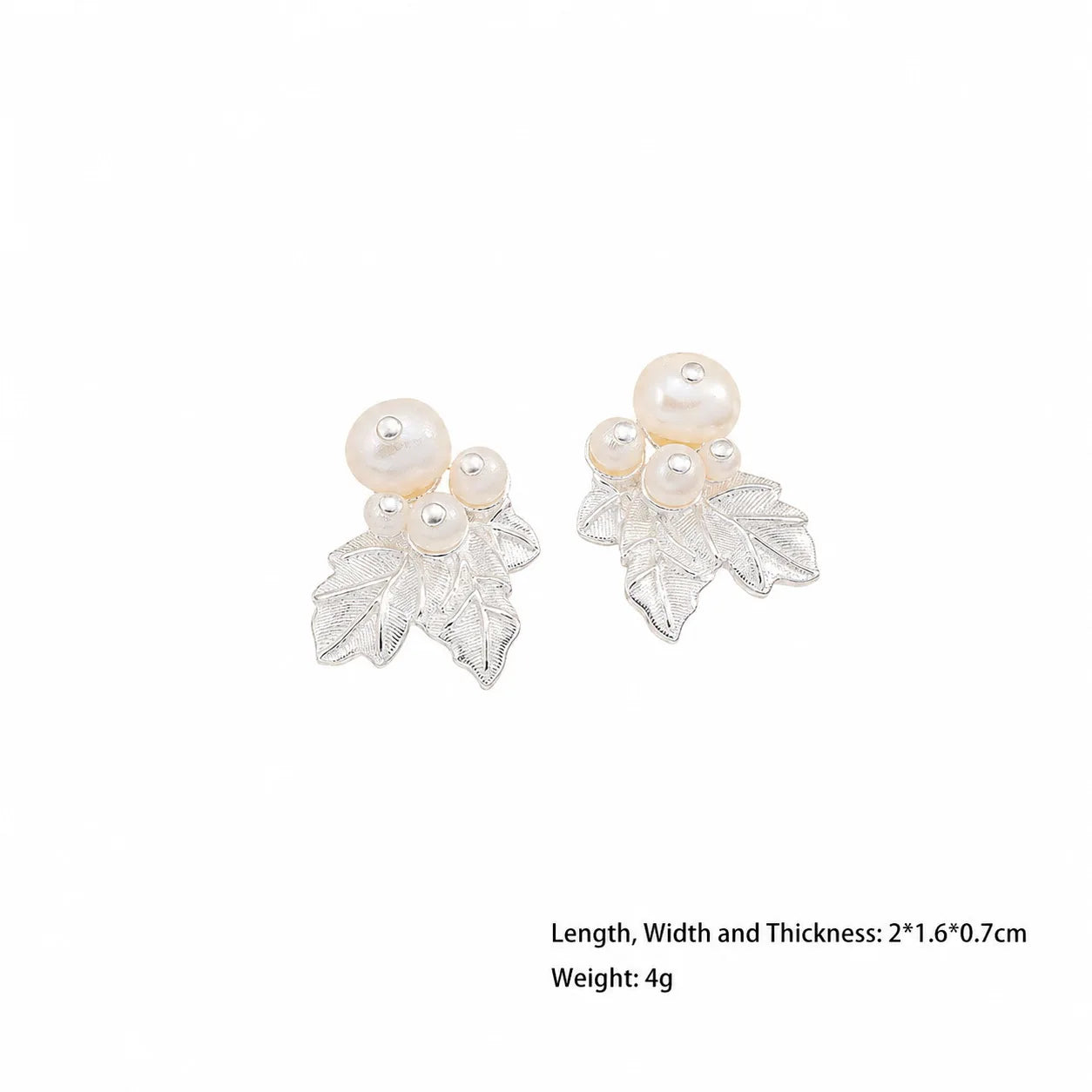 Women Leaf Shape White k 18k Gold-plated Freshwater Pearl S925 Silver Stud Earring Fashion Elegant in Stock Jewelry for Daily