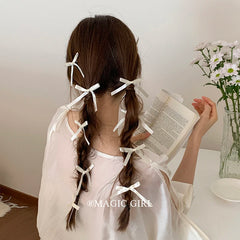 2025 Hot Sale Solid Color Bowknot Small Alligator Clips Sweet Fashion Beauty Wholesale in Stock Hairpins Accessories for Women