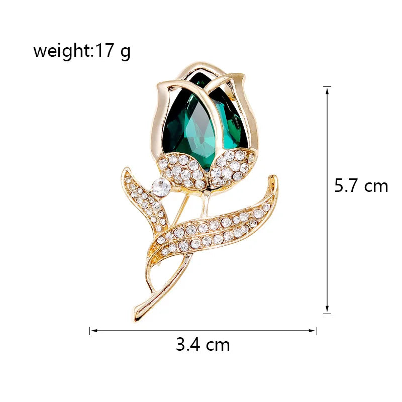 Fashion Sweet Flowers Roses Elegant Brooches for Girls Glamorous Trendy Pins Jewelry for Women Ladies Accessories Wholesale