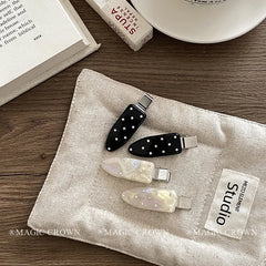 Elegant Simple Acetate Hair Snap Clips for Women & Girls Korean Style Dot Sequined Glitter Hair Accessories for Parties
