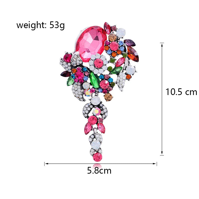 Fashion Glitter Rhinestone Sparking Elegant Brooches for Girls Sweet Dainty Jewelry Pins for Women Ladies Accessories Hot Sale