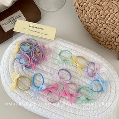 Mini Cute Simple Solid Candy Color Scrunchies Sweet Minimalistic Fashion Hair Ties for Baby Girls Kids Children Hair Accessories
