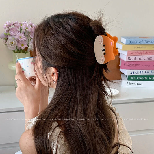 Cute Sweet Puppy Dog Shaped Acrylic Hair Claw Clips for Girls Stylish Adorable Trendy for Women Ladies Kids Hair Accessories