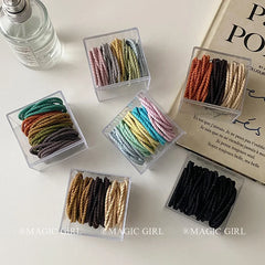 Simple Solid Color High Elastic Scunchies for Girls Fashion Sweet Hair Ties in Stock for Women Ladies Hair Accessories Trendy