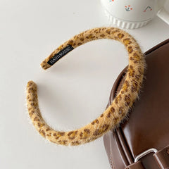 Hot Sale Women Downy Leopard Print Medium Headbands Fashion Chic Elegant Creative Design in Stock Hairbands Daily Accessories