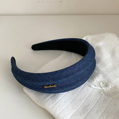 Women Solid Colored Blue Black Wide Headbands Fashion Elegant Customized Bulk Order in Stock Hairbands Accessories for Female