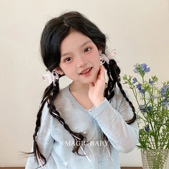 Fashion Elegant Bowknot Butterfly Ribbon Hair Clips for Baby Girls Princess Sweet Alligators for Kids Children Hair Accessories