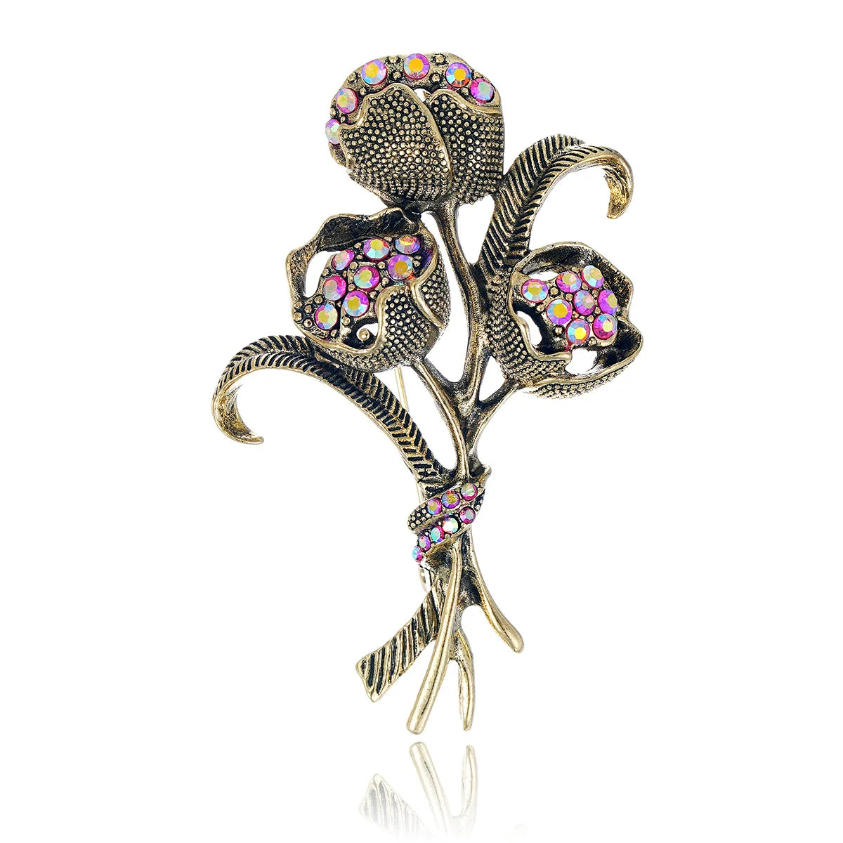 Fashion Fine Flowers Elegant Sweet Floral Brooches for Girls Stylish Trendy Pins Jewelry for Women Ladies Accessories Chic