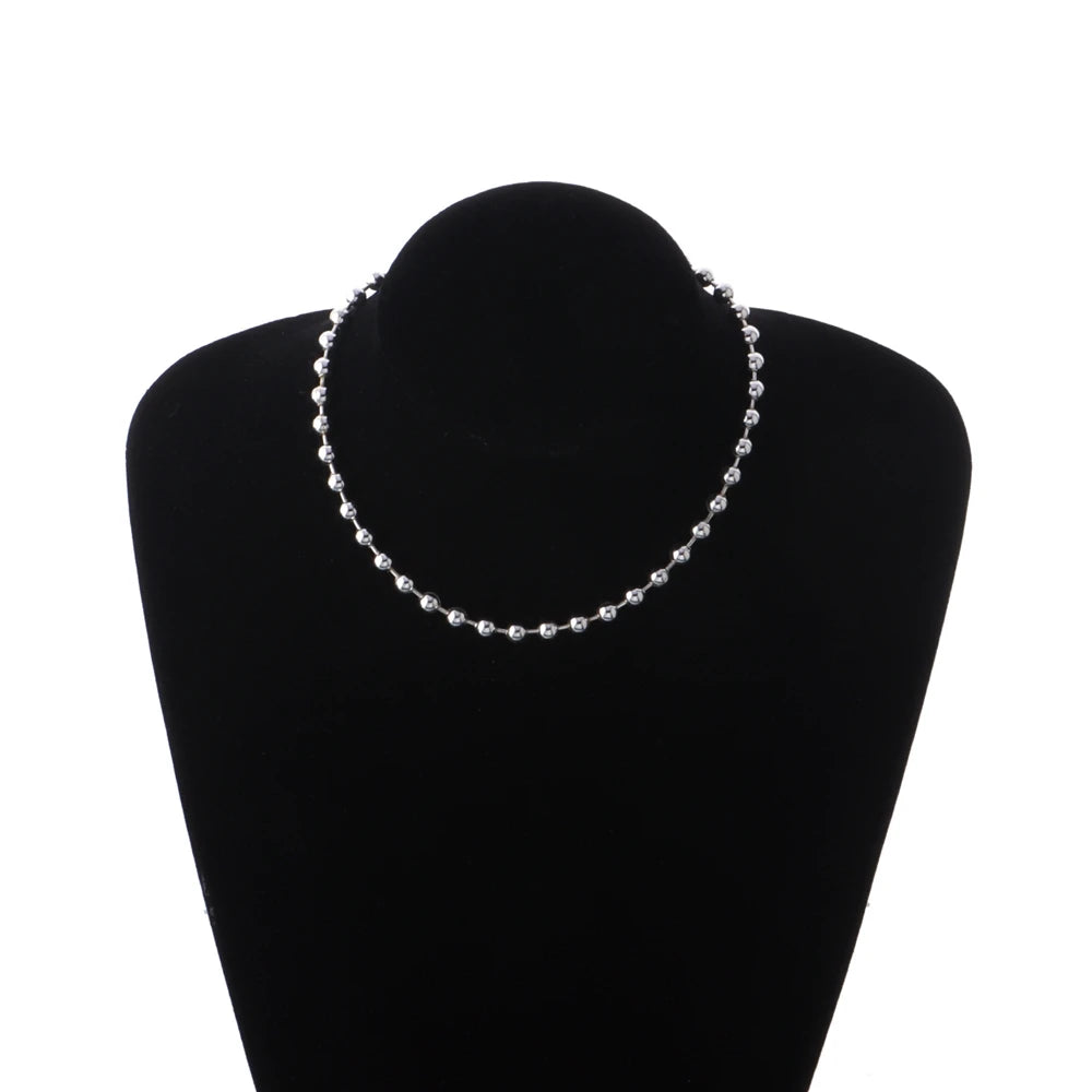 Fashion Simple Beads Minimalistic Trendy Necklaces for Girls Stylish Elegant Jewelry for Women Ladies Accessories Wholesale