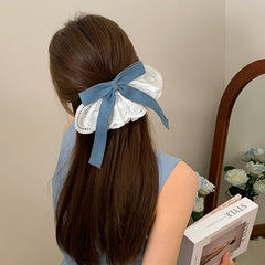 Classic Demin Bowknot Dress Hair Clips for Girls Simple Minimalistic Fashion Chic Barrettes for Women Ladies Hair Accessories