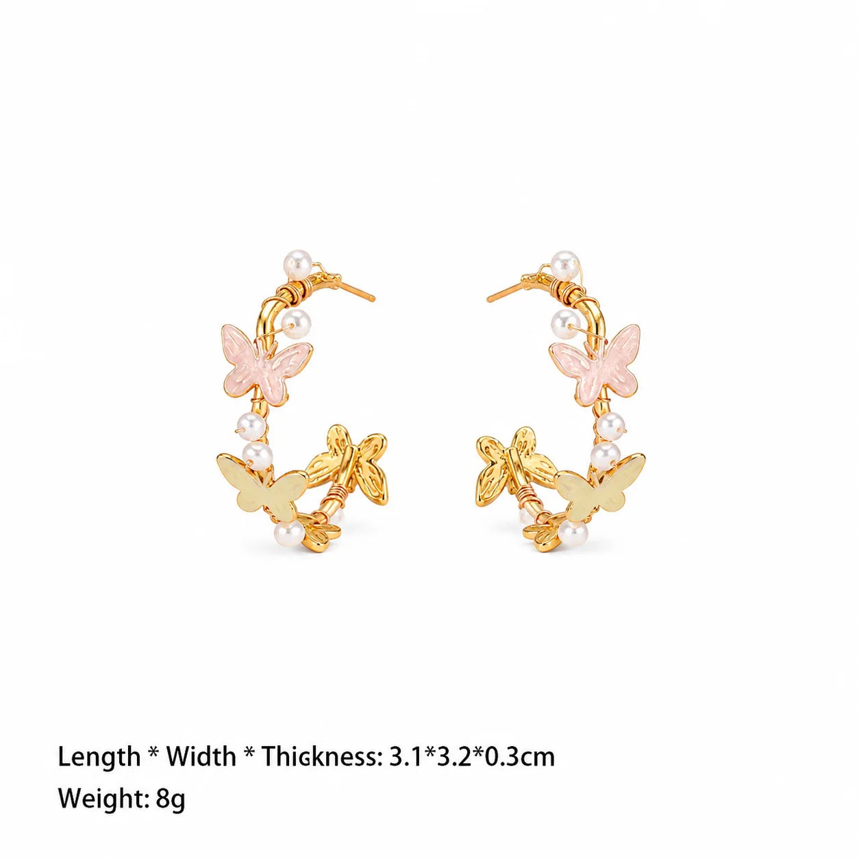 Fashion Flower Copper 18K Gold Plated Hoop Earrings for Girls Sweet Butterfly Jewelry for Women Ladies Wholesale China Supplier