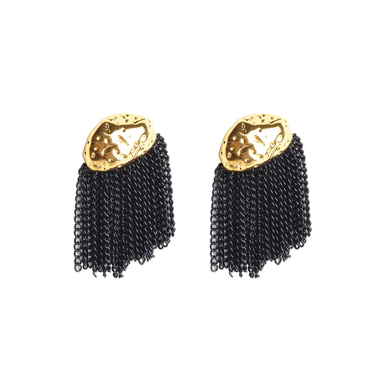 Korean Style Minimalist Earrings Women High-end Chain Tassel Stud Earring Super Fairy Cold Wind Earrings Fashionable Chic Bulk